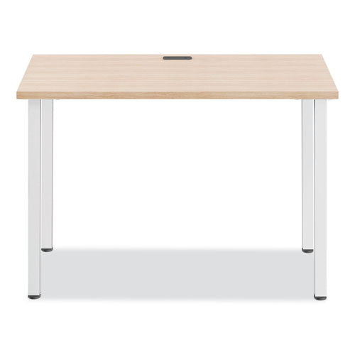 Essentials Writing Table-Desk, 42" x 23.82" x 29.53", Natural Wood/Silver-(UOS60411CC)