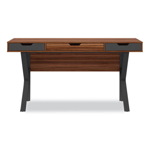 Stirling Table Desk, 59.75" x 23.75" x 31", Natural Walnut/Charcoal Gray-(WHLST60D)