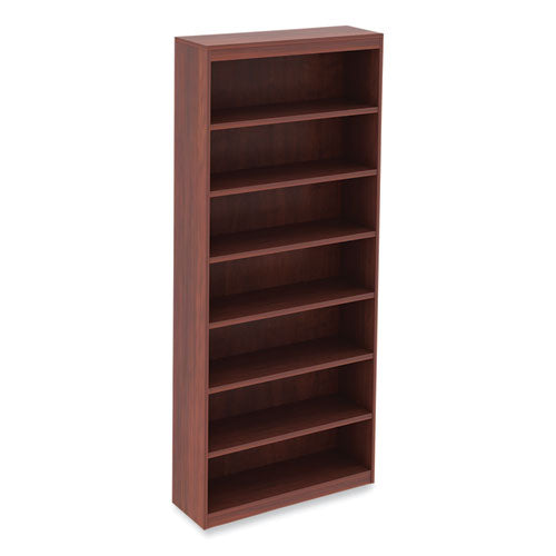 Alera Valencia Series Square Corner Bookcase, Seven-Shelf, 35.63w x 11.81d x 83.86h, Cherry-(ALEVA78436MC)