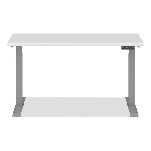 AdaptivErgo Sit-Stand Three-Stage Electric Height-Adjustable Table with Memory Controls, 60” x 24” x 30" to 49", White-(ALEHT3SAGBD)