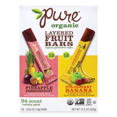 Layered Fruit Bars Variety Pack, Pineapple Passionfruit/Strawberry Banana, 0.63oz Bar, 24/Pack,Ships in 1-3 Business Days-(GRR22002000)
