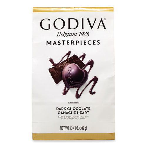Masterpieces Dark Chocolate, Dark Chocolate Ganache Heart, 13.4 oz Bag, Ships in 1-3 Business Days-(GRR22001995)