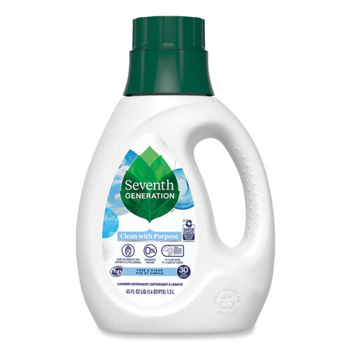 Natural Liquid Laundry Detergent, Fragrance Free, 45 oz Bottle, 6/Carton-(SEV45066CT)
