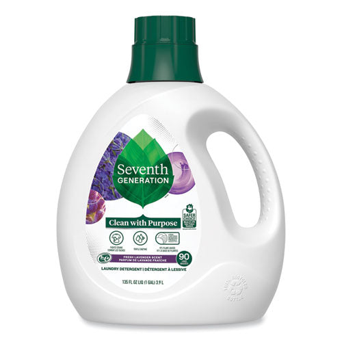 Natural Liquid Laundry Detergent, Fresh Lavender, 135 oz Bottle, 4/Carton-(SEV45064CT)