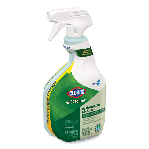 Clorox Pro EcoClean Disinfecting Cleaner, Unscented, 32 oz Spray Bottle, 9/Carton-(CLO60213CT)