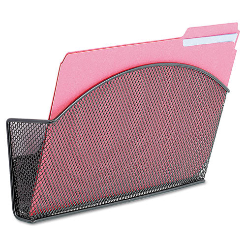 Onyx Magnetic Mesh Panel Accessories, Single File Pocket, 13 x 4.25 x 7.25, Black-(SAF4176BL)