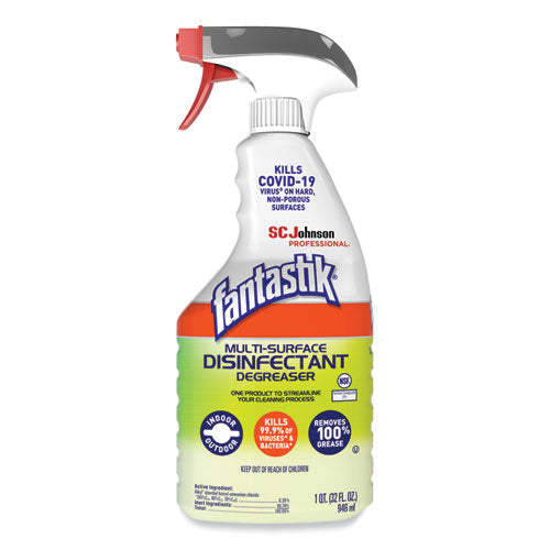 Multi-Surface Disinfectant Degreaser, Herbal, 32 oz Spray Bottle, 8/Carton-(SJN311836)