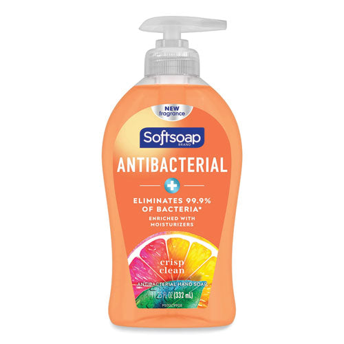 Antibacterial Hand Soap, Crisp Clean, 11.25 oz Pump Bottle, 6/Carton-(CPC44571)