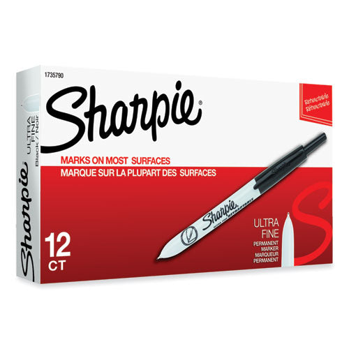 Retractable Permanent Marker, Extra-Fine Needle Tip, Black-(SAN1735790)