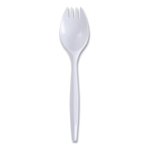 Mediumweight Wrapped Polypropylene Cutlery, Spork, White, 1,000/Carton-(BWKSPRKMWPPWIW)