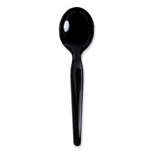 Heavyweight Polystyrene Cutlery, Soup Spoon, Black, 1000/Carton-(BWKSOUPHWPSBLA)