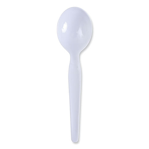 Heavyweight Polystyrene Cutlery, Soup Spoon, White, 1000/Carton-(BWKSOUPHWPSWH)