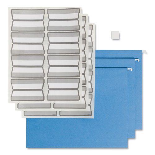 Colored Hanging File Folders with ProTab Kit, Letter Size, 1/3-Cut, Blue-(SMD64210)