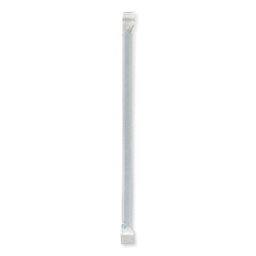 Wrapped Jumbo Straws, 7.75", Polypropylene, Black, 250/Pack, 50 Packs/Carton-(BWKJSTW775B)