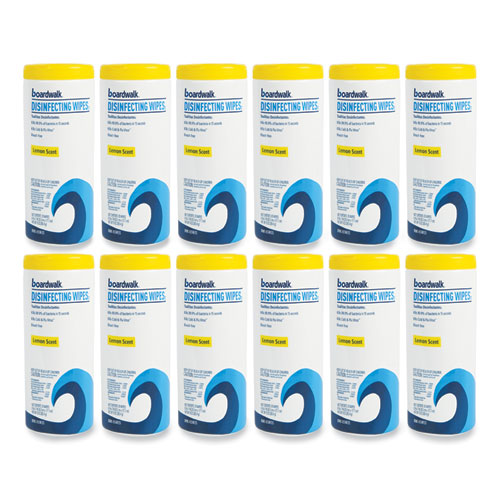 Disinfecting Wipes, 7 x 8, Lemon Scent, 35/Canister, 12 Canisters/Carton-(BWK455W35)