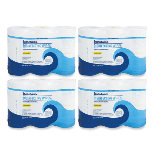 Disinfecting Wipes, 7 x 8, Lemon Scent, 75/Canister, 12 Canisters/Carton-(BWK455W753CT)