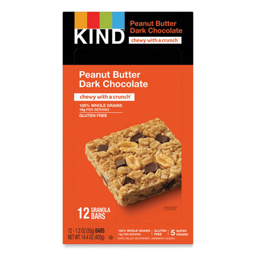 Healthy Grains Bar, Peanut Butter Dark Chocolate, 1.2 oz, 12/Box-(KND18083)