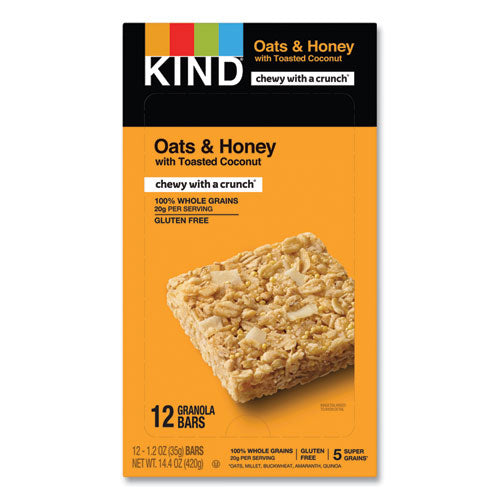 Healthy Grains Bar, Oats and Honey with Toasted Coconut, 1.2 oz, 12/Box-(KND18080)