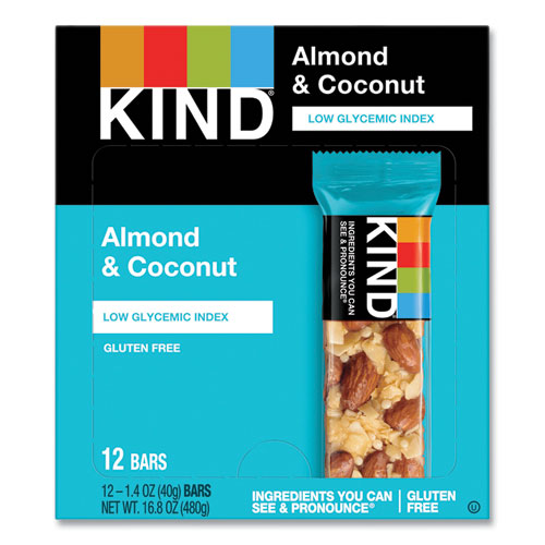 Fruit and Nut Bars, Almond and Coconut, 1.4 oz, 12/Box-(KND17828)