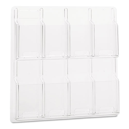 Reveal Clear Literature Displays, 8 Compartments, 20.5w x 2d x 20.5h, Clear-(SAF5608CL)