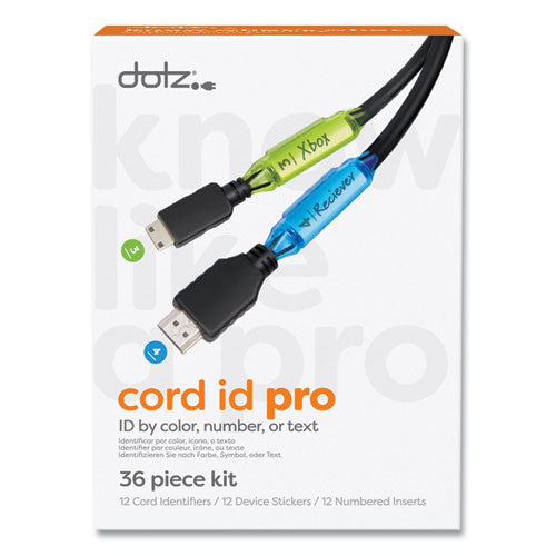 Cord ID PRO, (12) Cable Identifiers, (12) Device Stickers, (12) Customizable Inserts-(LEE21209)