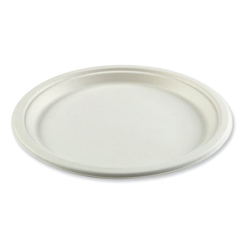 Bagasse PFAS-Free Dinnerware, Plate, 10" dia, White, 500/Carton-(BWKPLATE10NPFA)