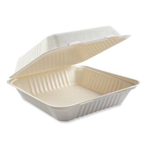 Bagasse PFAS-Free Food Containers, 1-Compartment, 9 x 1.93 x 9, White, Bamboo/Sugarcane, 100/Carton-(BWKHNGE991CNPFA)