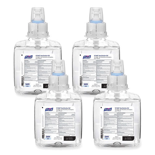 VF PLUS Gel Hand Sanitizer, 1,200 mL Refill Bottle, Fragrance-Free, For CS4 Dispensers, 4/Carton-(GOJ519904CT)