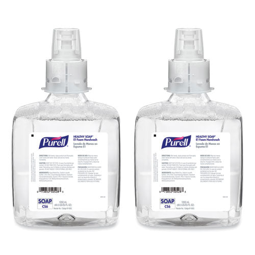 HEALTHY SOAP E1 Foam Handwash, For CS6 Dispensers, Fragrance-Free, 1,200 mL, 2/Carton-(GOJ658302CT)
