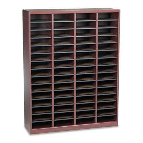 Wood/Fiberboard E-Z Stor Sorter, 60 Compartments, 40 x 11.75 x 52.25, Mahogany, 2 Boxes-(SAF9331MH)
