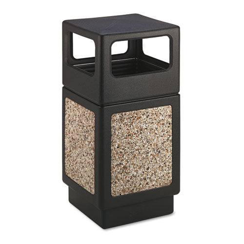 Canmeleon Aggregate Panel Receptacles, Side-Open, 38 gal, Polyethylene, Black-(SAF9472NC)