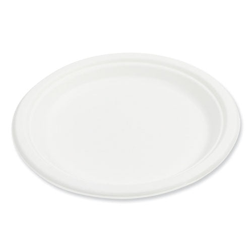 Bagasse PFAS-Free Dinnerware, Plate, 9", White, 500/Carton-(RPPPL09BNPFA)