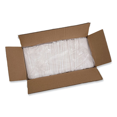 Individually Wrapped Paper Straws, 7.75" x 0.25", White, 3,200/Carton-(BWKPPRSTRWWR)