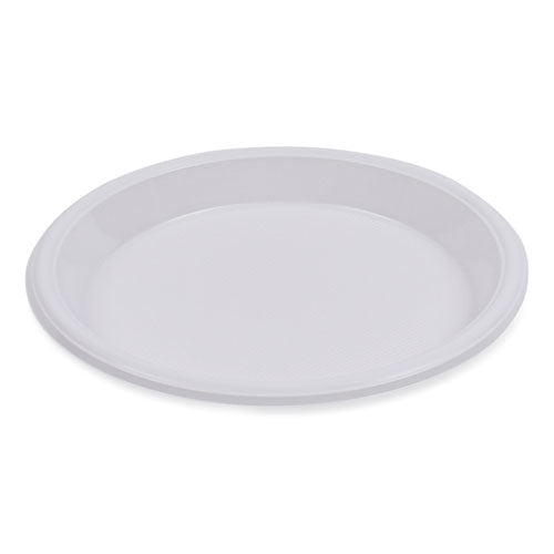 Hi-Impact Plastic Dinnerware, Plate, 10" dia, White, 500/Carton-(BWKPLHIPS10WH)