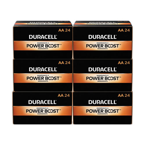 Power Boost CopperTop Alkaline AA Batteries, 144/Carton-(DURMN1500BKD)