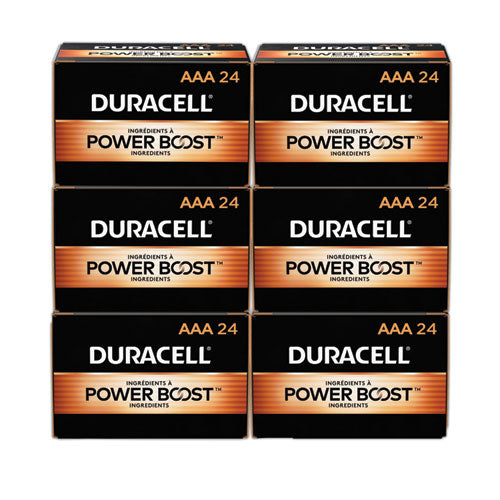 Power Boost CopperTop Alkaline AAA Batteries, 144/Carton-(DURMN2400BKD)