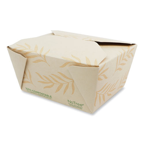 No Tree Folded Takeout Containers, 26 oz, 4.2 x 5.2 x 2.5, Natural, Sugarcane, 450/Carton-(WORTONT1)