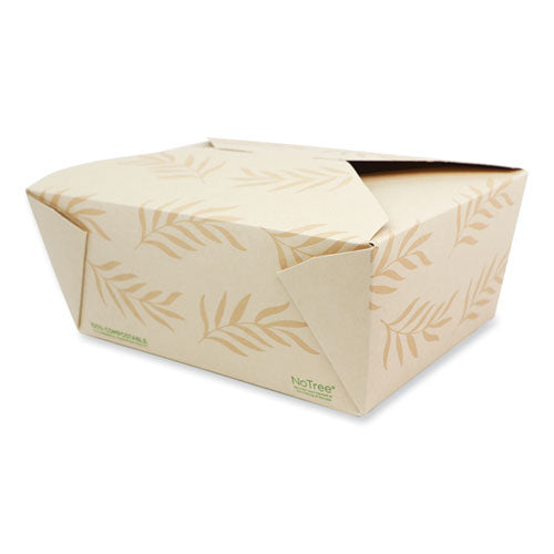 No Tree Folded Takeout Containers, 95 oz, 6.5 x 8.7 x 3.5, Natural, Sugarcane, 160/Carton-(WORTONT4)