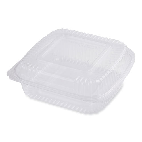 PLA Hinged Clamshells, 46 oz, 8.3 x 8.6 x 3.1, Clear, Plastic, 300/Carton-(WORKLCS8N)