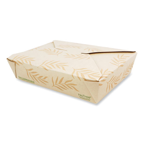 No Tree Folded Takeout Containers, 50 oz, 6.2 x 8.5 x 1.85, Natural, Sugarcane, 200/Carton-(WORTONT2)