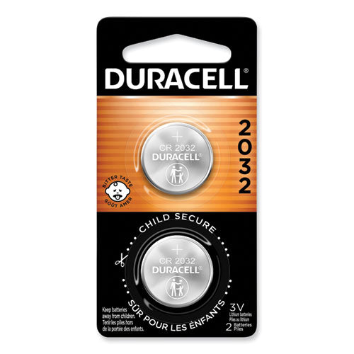 Lithium Coin Batteries With Bitterant, 2032, 2/Pack-(DURDL2032B2PK)