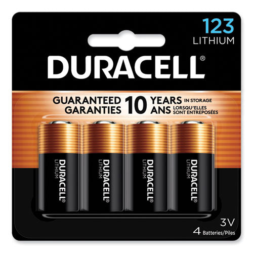 Specialty High-Power Lithium Batteries, 123, 3 V, 4/Pack-(DURDL123AB4PK)
