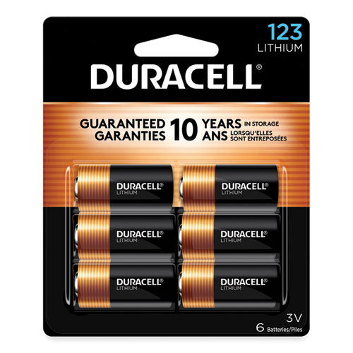 Specialty High-Power Lithium Batteries, 123, 3 V, 6/Pack-(DURDL123AB6PK)
