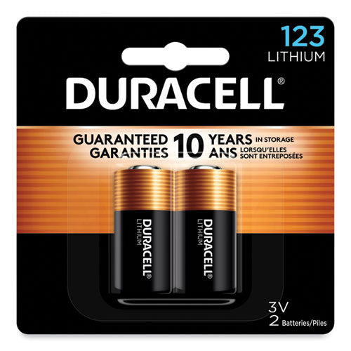 Specialty High-Power Lithium Battery, 123, 3 V, 2/Pack-(DURDL123AB2BPK)