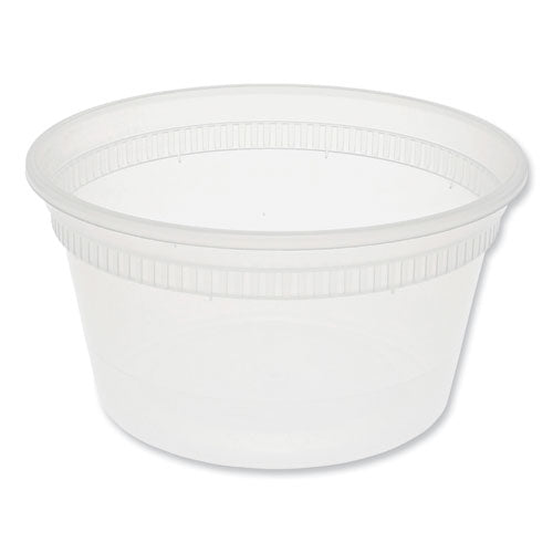 Newspring DELItainer Microwavable Container, 12 oz, 4.55 x 4.55 x 2.45, Clear, Plastic, 480/Carton-(PCTL5012Y)