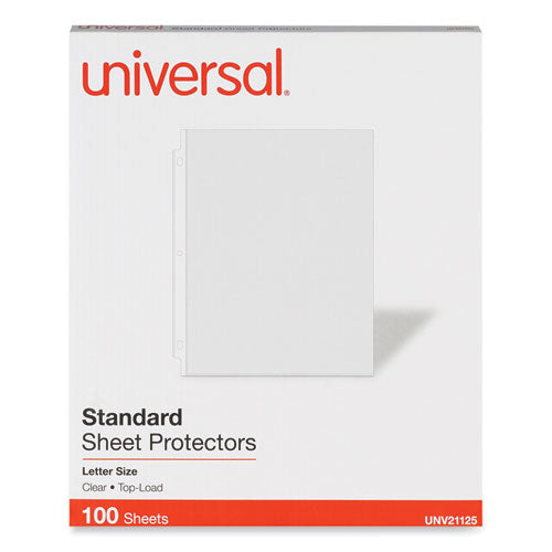 Top-Load Poly Sheet Protectors, Standard, Letter, Clear, 100/Box-(UNV21125)