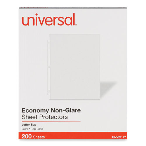 Top-Load Poly Sheet Protectors, Nonglare, Economy, Letter, 200/Box-(UNV21127)