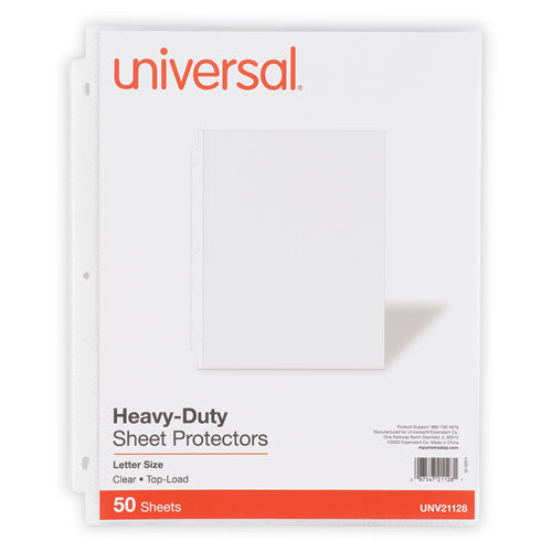 Top-Load Poly Sheet Protectors, Heavy Gauge, Clear, 50/Pack-(UNV21128)