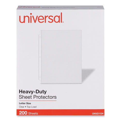 Top-Load Poly Sheet Protectors, Heavy Gauge, Letter Size, Clear, 200/Pack-(UNV21134)
