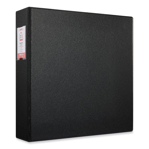 Deluxe Non-View D-Ring Binder with Label Holder, 3 Rings, 2" Capacity, 11 x 8.5, Black-(UNV20781)